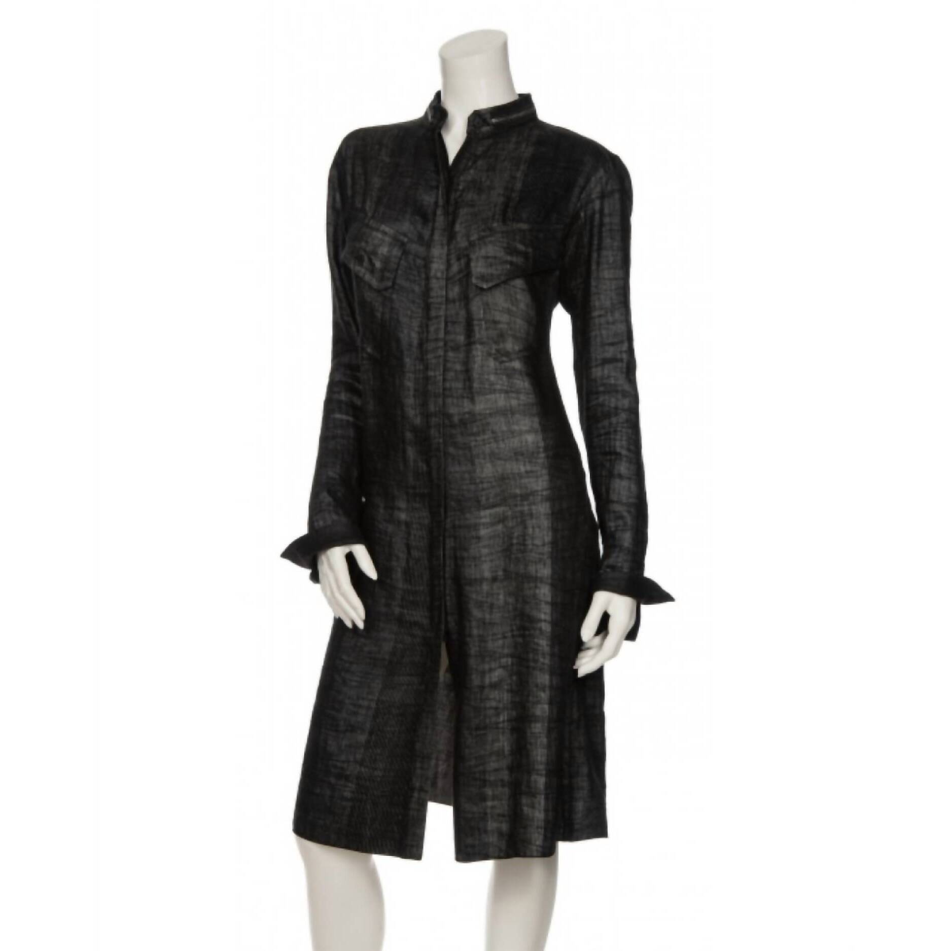 New Beate Heymann Long Shirt Linen In Anthrazi